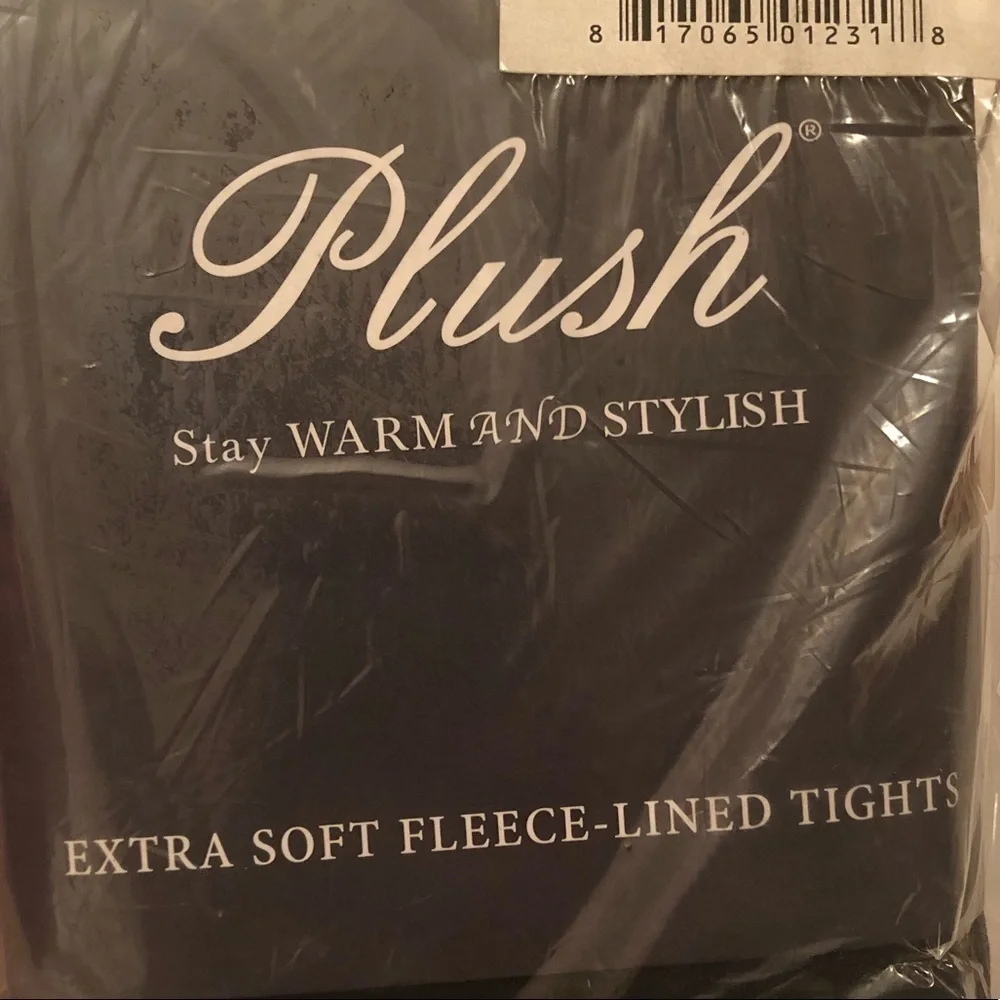 Plush Fleece Lined Tights Footless In Black